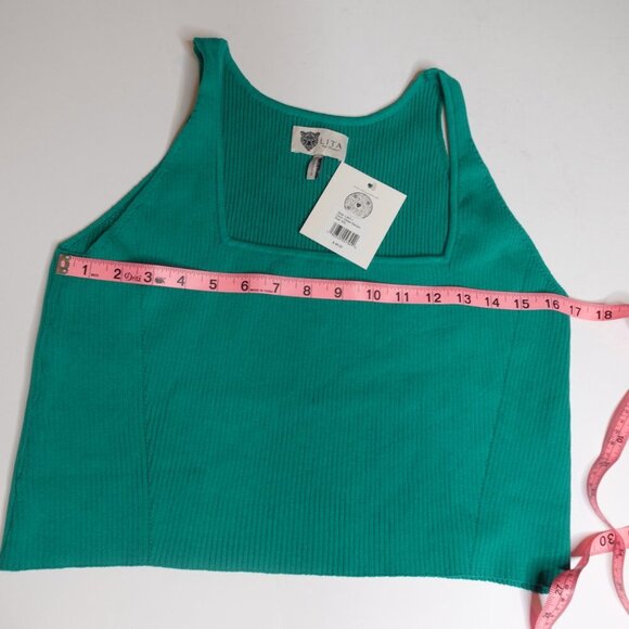 Lita by Ciara True Rib Tank Top Crop REVOLVE Cotton Women size XXL Green - Picture 2 of 6